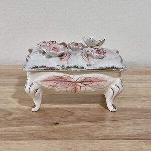Vintage Porcelain Trinket Jewelry Box